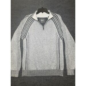 Buckle BKE Athletic Fit Men's Large 1/4 Zip Pullover Sweater White 100% Cotton